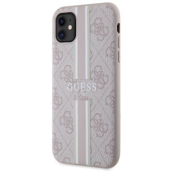 GUESS GUHMN61P4RPSP IPHONE 11 / XR RÓŻOWY/PINK HARDCASE 4G PRINTED STRIPES MAGSAFE