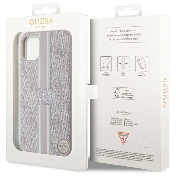 GUESS GUHMN61P4RPSP IPHONE 11 / XR RÓŻOWY/PINK HARDCASE 4G PRINTED STRIPES MAGSAFE