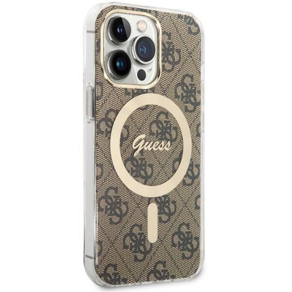 GUESS GUHMP13LH4STW IPHONE 13 PRO / 13 6.1" BRĄZOWY/BROWN HARDCASE 4G MAGSAFE