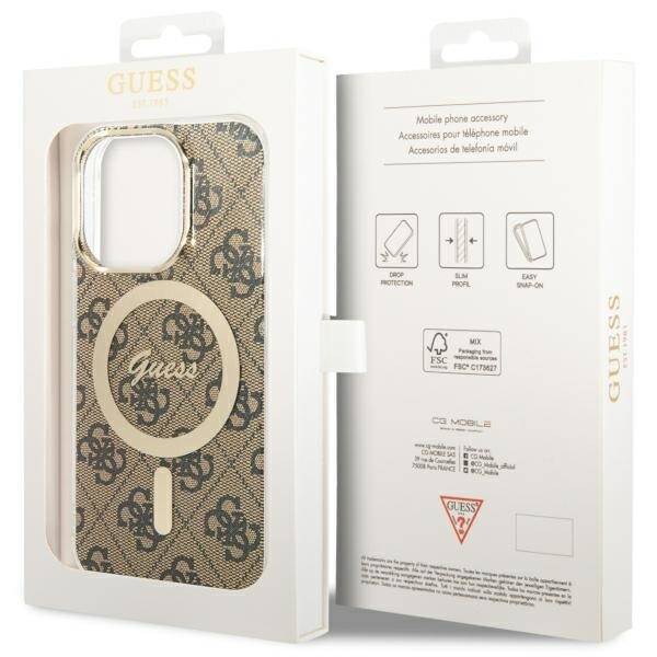 GUESS GUHMP13LH4STW IPHONE 13 PRO / 13 6.1" BRĄZOWY/BROWN HARDCASE 4G MAGSAFE