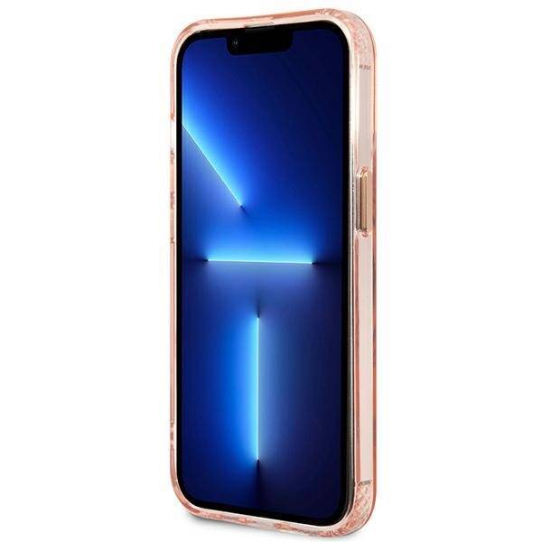 GUESS GUHMP13LHTCMP IPHONE 13 PRO / 13 6,1" RÓŻOWY/PINK HARD CASE GOLD OUTLINE TRANSLUCENT MAGSAFE