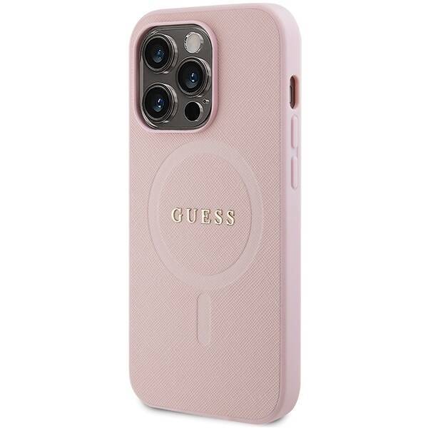 GUESS GUHMP13LPSAHMCP IPHONE 13 PRO / 13 6,1" RÓŻOWY/PINK HARDCASE SAFFIANO MAGSAFE