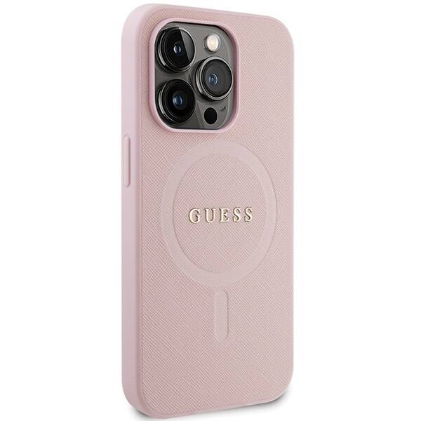 GUESS GUHMP13LPSAHMCP IPHONE 13 PRO / 13 6,1" RÓŻOWY/PINK HARDCASE SAFFIANO MAGSAFE