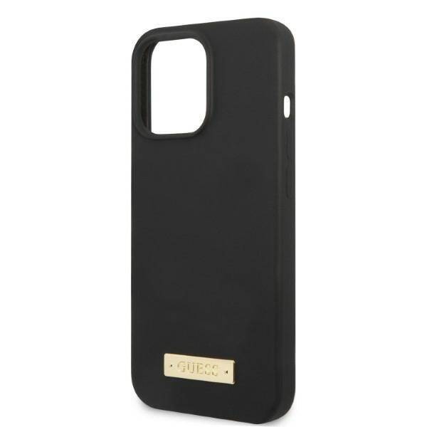 GUESS GUHMP13LSPLK IPHONE 13 PRO / 13 6,1" CZARNY/BLACK HARD CASE SILICONE LOGO PLATE MAGSAFE