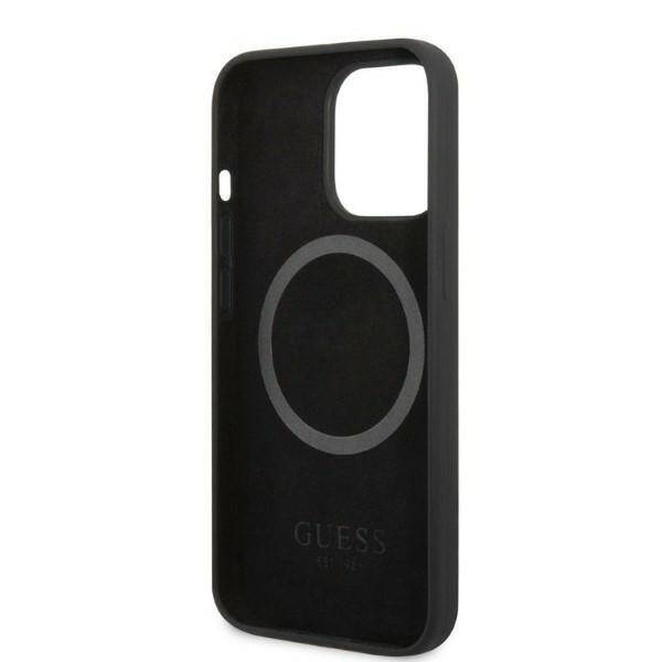 GUESS GUHMP13LSPLK IPHONE 13 PRO / 13 6,1" CZARNY/BLACK HARD CASE SILICONE LOGO PLATE MAGSAFE