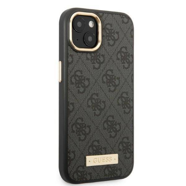 GUESS GUHMP13MU4GPRK IPHONE 13 / 14 / 15 6.1" CZARNY/BLACK HARD CASE 4G LOGO PLATE MAGSAFE