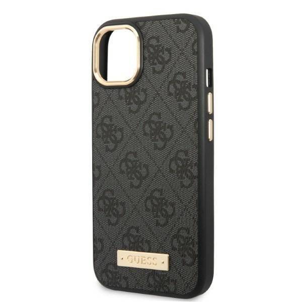 GUESS GUHMP13MU4GPRK IPHONE 13 / 14 / 15 6.1" CZARNY/BLACK HARD CASE 4G LOGO PLATE MAGSAFE