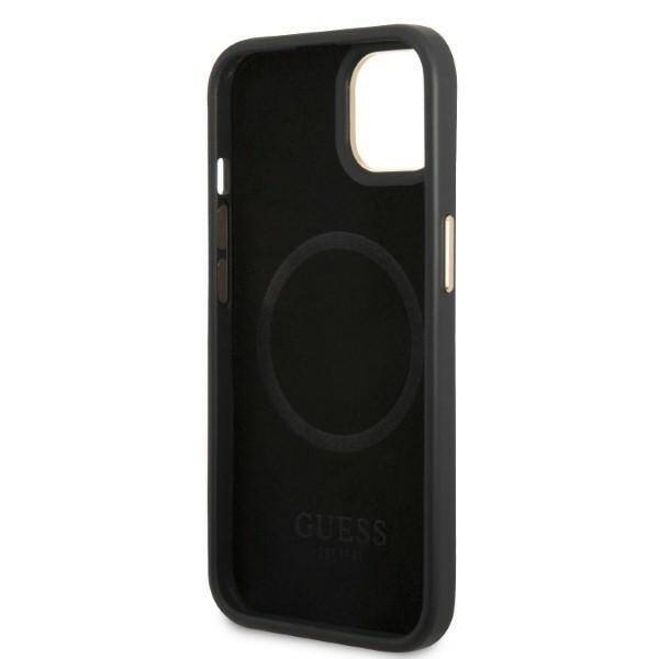 GUESS GUHMP13MU4GPRK IPHONE 13 / 14 / 15 6.1" CZARNY/BLACK HARD CASE 4G LOGO PLATE MAGSAFE