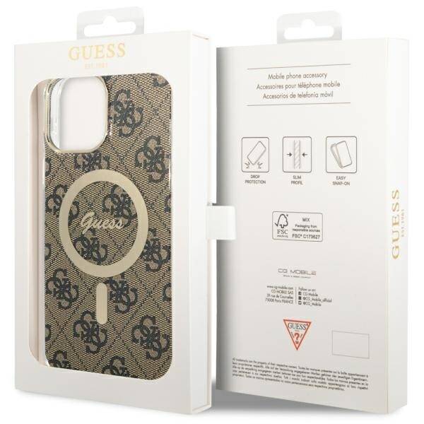 GUESS GUHMP13XH4STW IPHONE 13 PRO MAX 6.7" BRĄZOWY/BROWN HARDCASE 4G MAGSAFE