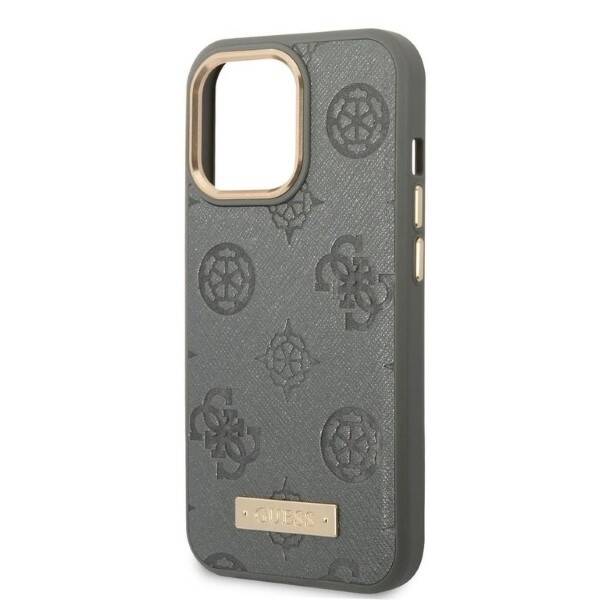 GUESS GUHMP13XSAPSTG IPHONE 13 PRO MAX 6,7" SZARY/GREY HARDCASE PEONY LOGO PLATE MAGSAFE