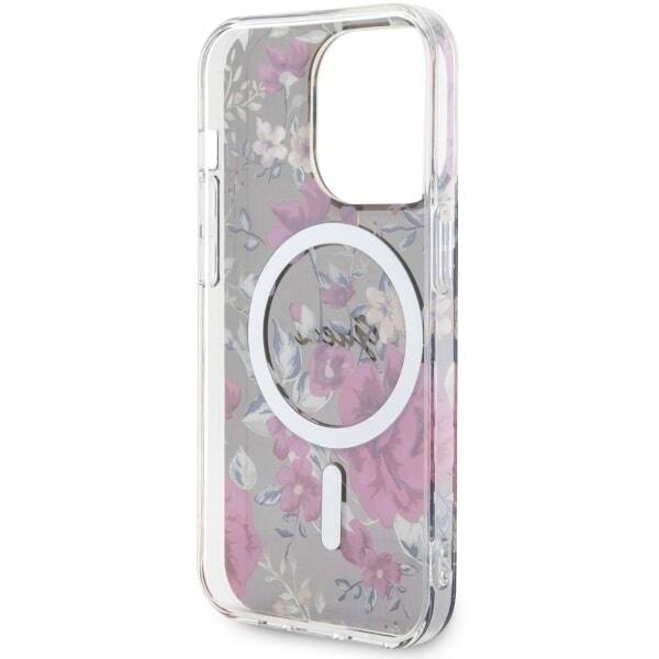 GUESS GUHMP14LHCFWSA IPHONE 14 PRO 6.1" ZIELONY/KHAKI HARDCASE FLOWER MAGSAFE