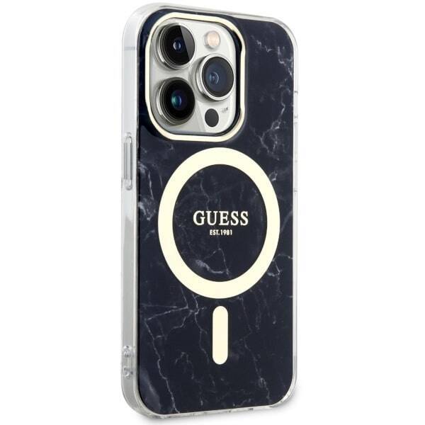 GUESS GUHMP14LPCUMAK IPHONE 14 PRO 6.1" CZARNY/BLACK HARDCASE MARBLE MAGSAFE