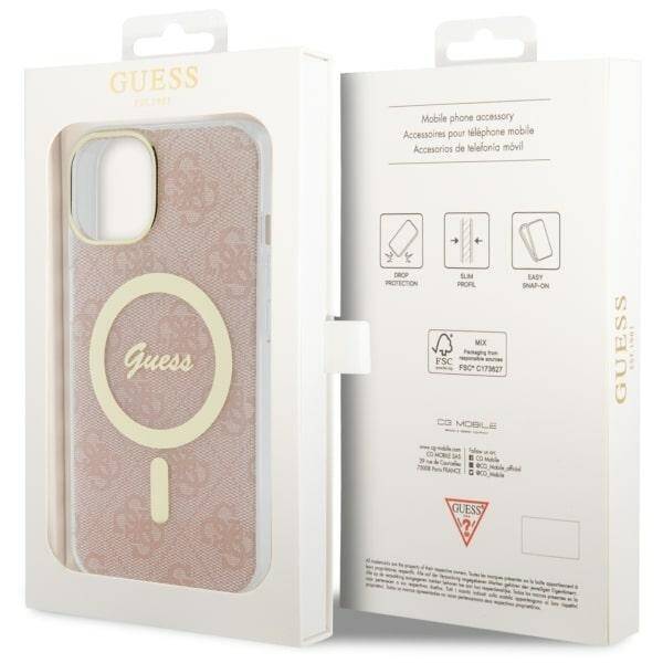 GUESS GUHMP14MH4STP IPHONE 14 PLUS / 15 PLUS 6.7" RÓŻOWY/PINK HARDCASE 4G MAGSAFE