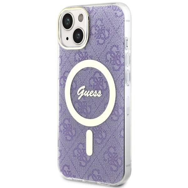 GUESS GUHMP14MH4STU IPHONE 14 PLUS / 15 PLUS 6.7" PURPUROWY/PURPLE HARDCASE 4G MAGSAFE