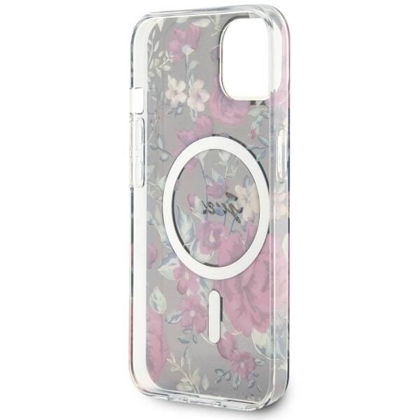 GUESS GUHMP14MHCFWSA IPHONE 14 PLUS / 15 PLUS 6.7" ZIELONY/KHAKI HARDCASE FLOWER MAGSAFE