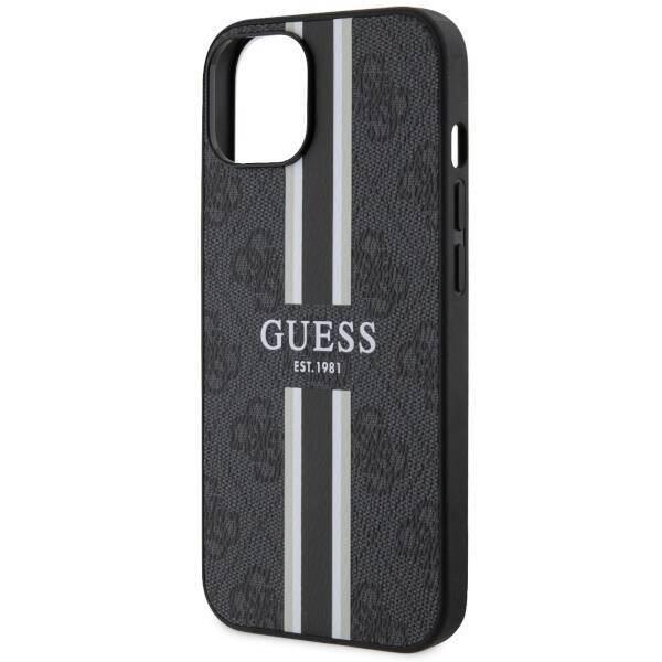 GUESS GUHMP14MP4RPSK IPHONE 14 PLUS / 15 PLUS 6.7" CZARNY/BLACK HARDCASE 4G PRINTED STRIPES MAGSAFE