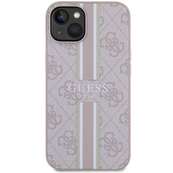 GUESS GUHMP14SP4RPSP IPHONE 14 / 15 / 13 6.1" RÓŻOWY/PINK HARDCASE 4G PRINTED STRIPES MAGSAFE