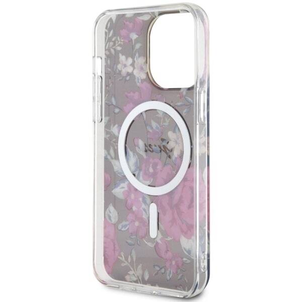 GUESS GUHMP14XHCFWSA IPHONE 14 PRO MAX 6.7" ZIELONY/KHAKI HARDCASE FLOWER MAGSAFE