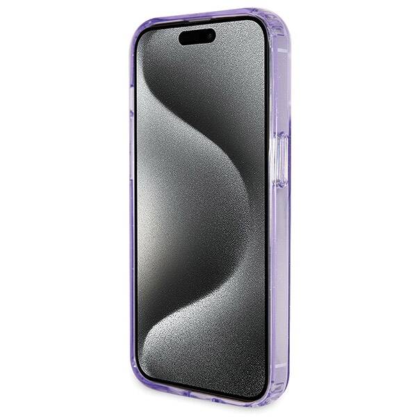 GUESS GUHMP14XHRSGSU IPHONE 14 PRO MAX 6.7" FIOLETOWY/PURPLE HARDCASE RING STAND SCRIPT GLITTER MAGSAFE