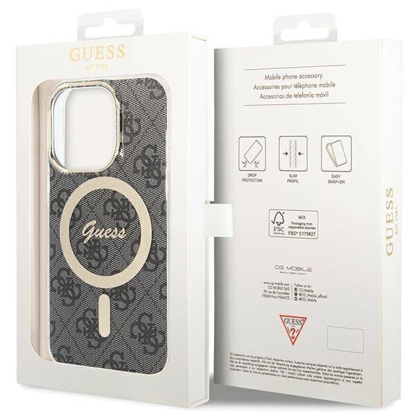 GUESS GUHMP15LH4STK IPHONE 15 PRO 6.1" CZARNY/BLACK HARDCASE IML 4G MAGSAFE