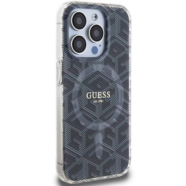 GUESS GUHMP15LHGCUSTGK IPHONE 15 PRO 6.1" CZARNY/BLACK HARDCASE IML GCUBE MAGSAFE