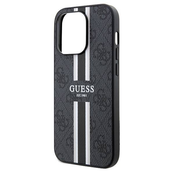 GUESS GUHMP15LP4RPSK IPHONE 15 PRO 6.1" CZARNY/BLACK HARDCASE 4G PRINTED STRIPES MAGSAFE