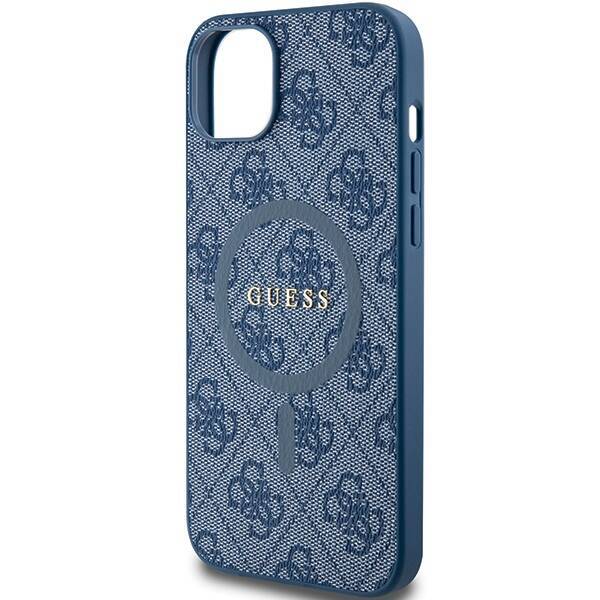 GUESS GUHMP15MG4GFRB IPHONE 15 PLUS / 14 PLUS 6.7" NIEBIESKI/BLUE HARDCASE 4G COLLECTION LEATHER METAL LOGO MAGSAFE