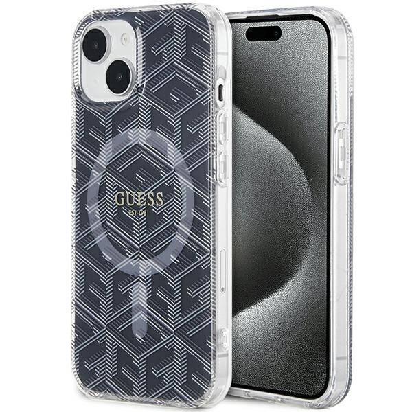 GUESS GUHMP15MHGCUSTGK IPHONE 15 PLUS / 14 PLUS 6.7" CZARNY/BLACK HARDCASE IML GCUBE MAGSAFE