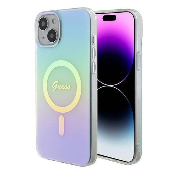 GUESS GUHMP15MHITSQ IPHONE 15 PLUS / 14 PLUS 6.7" TURKUSOWY/TURQUOISE HARDCASE IML IRIDESCENT MAGSAFE