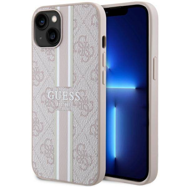 GUESS GUHMP15SP4RPSP IPHONE 15 / 14 / 13 6.1" RÓŻOWY/PINK HARDCASE 4G PRINTED STRIPES MAGSAFE