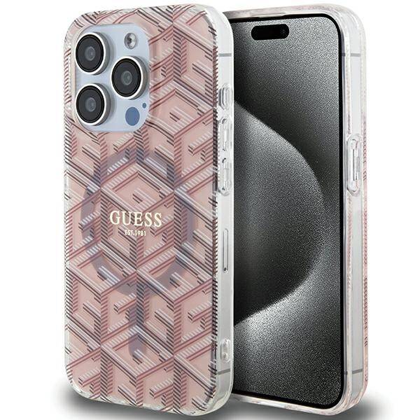 GUESS GUHMP15XHGCUSTGP IPHONE 15 PRO MAX 6.7" RÓŻOWY/PINK HARDCASE IML GCUBE MAGSAFE