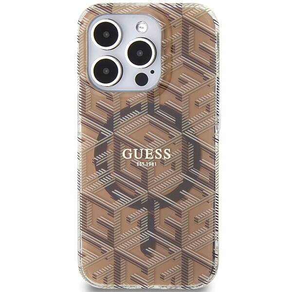 GUESS GUHMP15XHGCUSTGW IPHONE 15 PRO MAX 6.7" BRĄZOWY/BROWN HARDCASE IML GCUBE MAGSAFE