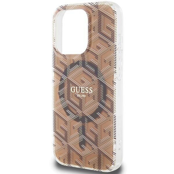 GUESS GUHMP15XHGCUSTGW IPHONE 15 PRO MAX 6.7" BRĄZOWY/BROWN HARDCASE IML GCUBE MAGSAFE