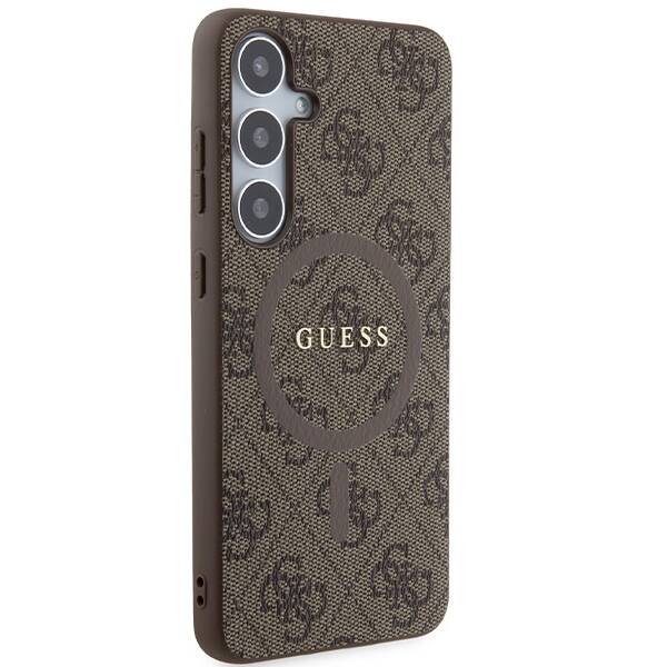 GUESS GUHMS24MG4GFRW S24+ S926 BRĄZOWY/BROWN HARDCASE 4G COLLECTION LEATHER METAL LOGO MAGSAFE