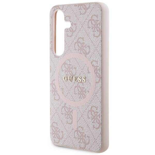 GUESS GUHMS24SG4GFRP S24 S921 RÓŻOWY/PINK HARDCASE 4G COLLECTION LEATHER METAL LOGO MAGSAFE