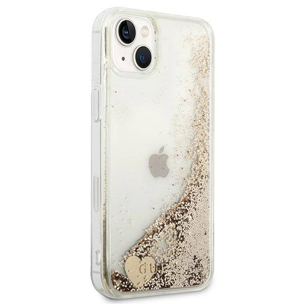 GUESS GUOHCP14MGLHFLGO IPHONE 14 PLUS / 15 PLUS 6.7" ZŁOTY/GOLD HARDCASE GLITTER CHARMS