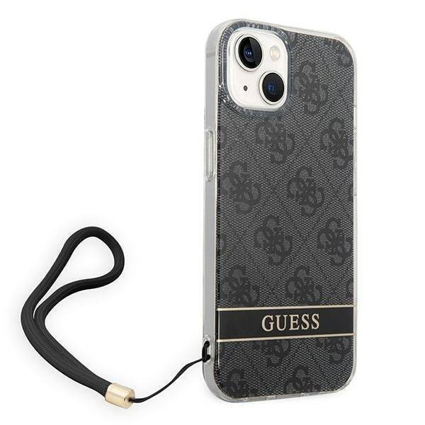 GUESS GUOHCP14MH4STK IPHONE 14 PLUS / 15 PLUS 6.7" CZARNY/BLACK HARDCASE 4G PRINT STRAP