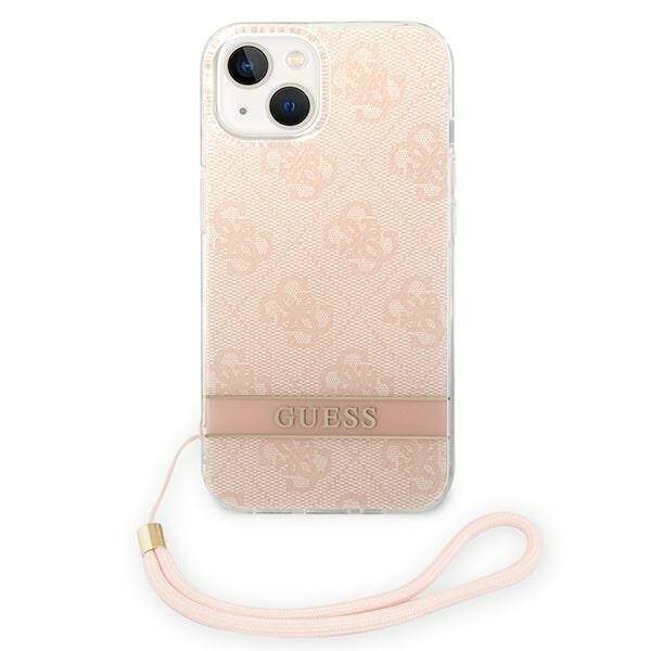 GUESS GUOHCP14MH4STP IPHONE 14 PLUS / 15 PLUS 6.7" RÓŻOWY/PINK HARDCASE 4G PRINT STRAP