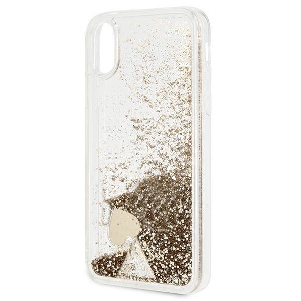 GUESS GUOHCPXGLHFLGO IPHONE X/XS GOLD/ZŁOTY HARD CASE GLITTER CHARMS