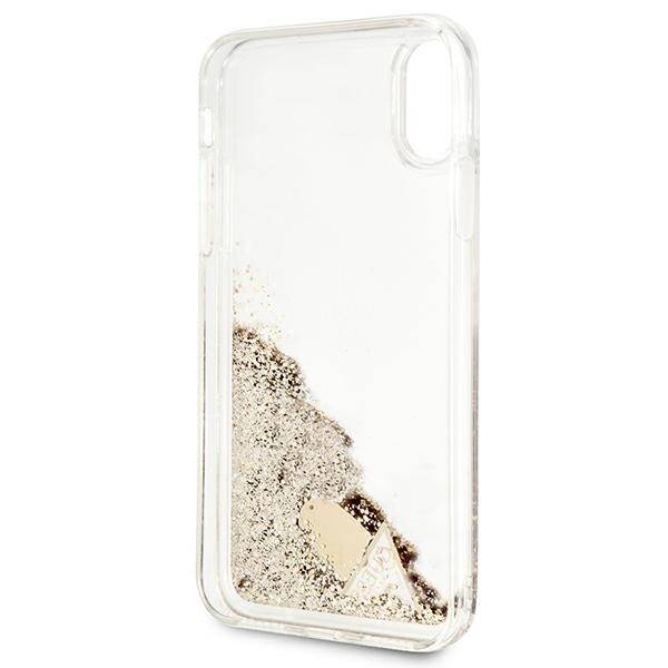 GUESS GUOHCPXGLHFLGO IPHONE X/XS GOLD/ZŁOTY HARD CASE GLITTER CHARMS