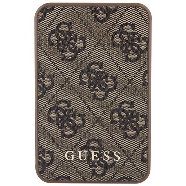 GUESS POWERBANK 15W GUPB5LP4GEGW 5000MAH BRĄZOWY/BROWN 4G LEATHER METAL LOGO