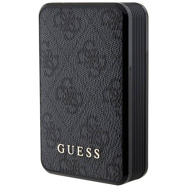 GUESS POWERBANK 18W GUPB10DP4GEGK 10000MAH CZARNY/BLACK 4G LEATHER METAL LOGO