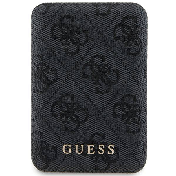 GUESS POWERBANK INDUKCYJNY 15W GUPB5FP4EMGK 5000MAH CZARNY/BLACK 4G LEATHER METAL LOGO MAGSAFE