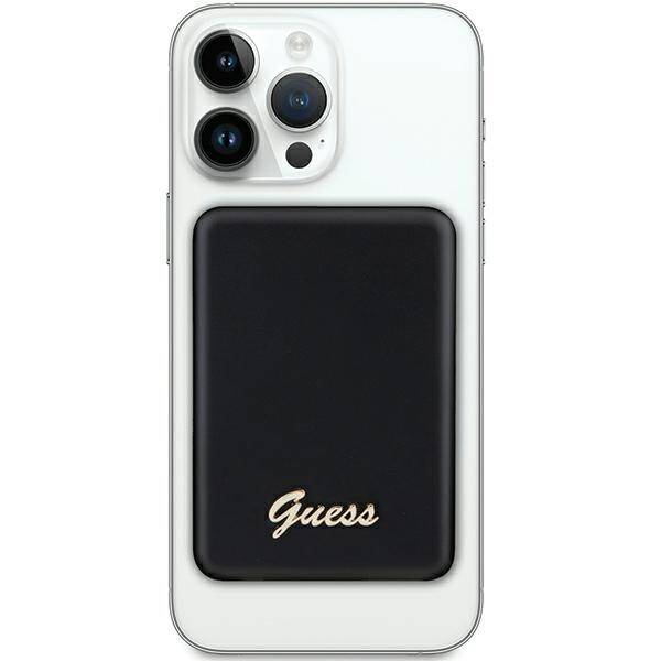 GUESS POWERBANK INDUKCYJNY 15W GUPBM5ALGSGK 5000MAH CZARNY/BLACK MAGSAFE METAL SCRIPT LOGO