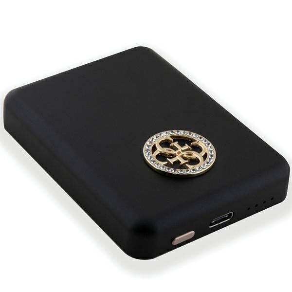 GUESS POWERBANK INDUKCYJNY 5W GUPBM3AL4DMK 3000MAH CZARNY/BLACK MAGSAFE 4G STRASSED METAL LOGO