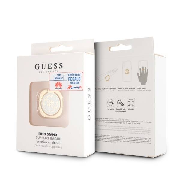 GUESS RING STAND GURSEQGWH ZŁOTO-BIAŁY /GOLD & WHITE 4G