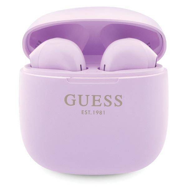 GUESS SŁUCHAWKI BLUETOOTH GUTWST26PSU TWS + STACJA DOKUJĄCA FIOLETOWY/PURPLE CLASSIC EST LOGO