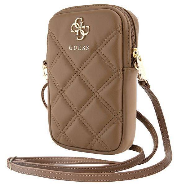 GUESS TOREBKA GUWBZPSQSSGW BRĄZOWY/BROWN ZIP QUILTED 4G