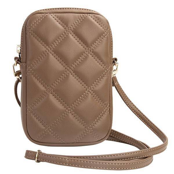 GUESS TOREBKA GUWBZPSQSSGW BRĄZOWY/BROWN ZIP QUILTED 4G