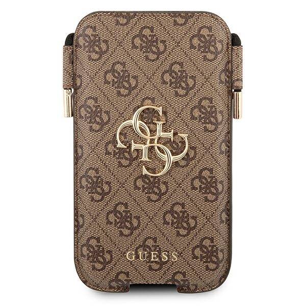 GUESS TOREBKA NA TELEFON GUHCP12L4GPSBR 6,7" BRĄZOWY/BROWN 4G METAL LOGO